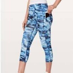 Lululemon Speed Up Crop 21" Tidal Multicolor Cropped Leggings with Pockets Sz 6